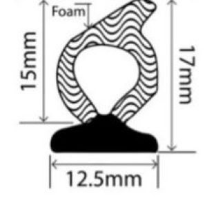 17mm x 12.5mm EPDM Sponge Profiles