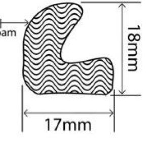 17mm x 18mm EPDM Sponge Profiles