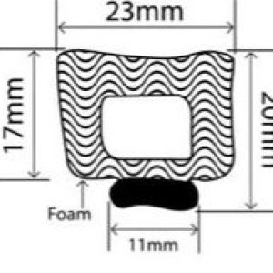 17mm x 23mm EPDM Sponge Profiles