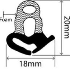 18mm x 20mm EPDM Sponge Profiles