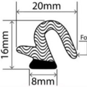 20mm x 8mm EPDM Sponge Profiles