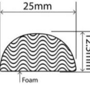 25mm x 12.5mm EPDM Sponge Profiles