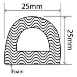 25mm x 25mm EPDM Sponge Profiles