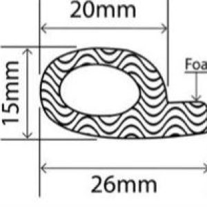 26mm x 15mm EPDM Sponge Profiles