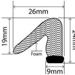 26mm x 19mm EPDM Sponge Profiles