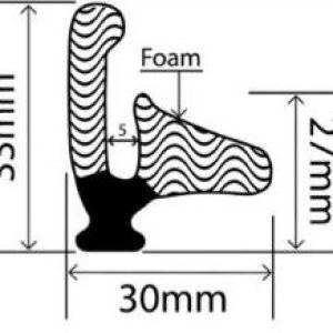 33mm x 30mm EPDM Sponge Profiles