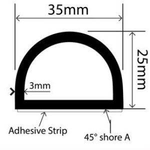 35mm x 25mm TPE Sponge Profiles