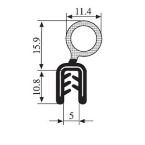 26.7 x 11.4 Black EPDM Boot Seal