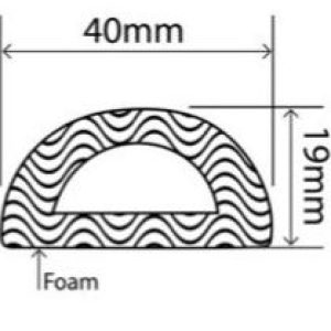 40mm x 19mm EPDM Sponge Profiles