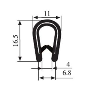 Black 16.5 x 11 PVC Profile