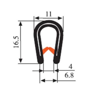 16.5 x 11 Red PVC Profile