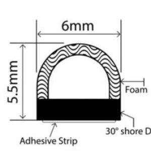 5.5mm x 6mm TPE Sponge Profiles