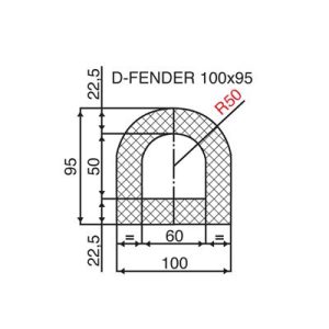 100 x 95 Black SBR D Section