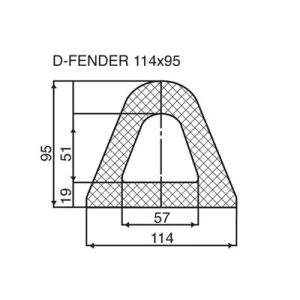114 X 95 Black SBR D Section
