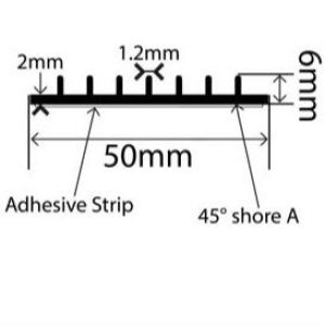 6mm x 50mm TPE Sponge Profiles