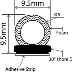 9.5mm x 9.5mm TPE Sponge Profiles